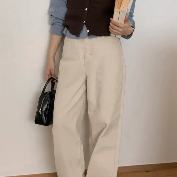 [BUNJANG] 98°C Cream Wide Pants / 98도씨 크림 와이드 팬츠