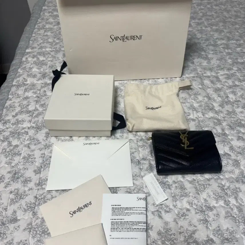 [BUNJANG] Saint Laurent Matelasse Tri-Fold Wallet / 백화점정품,풀박스)생로랑 마틀라세 3단 반지갑