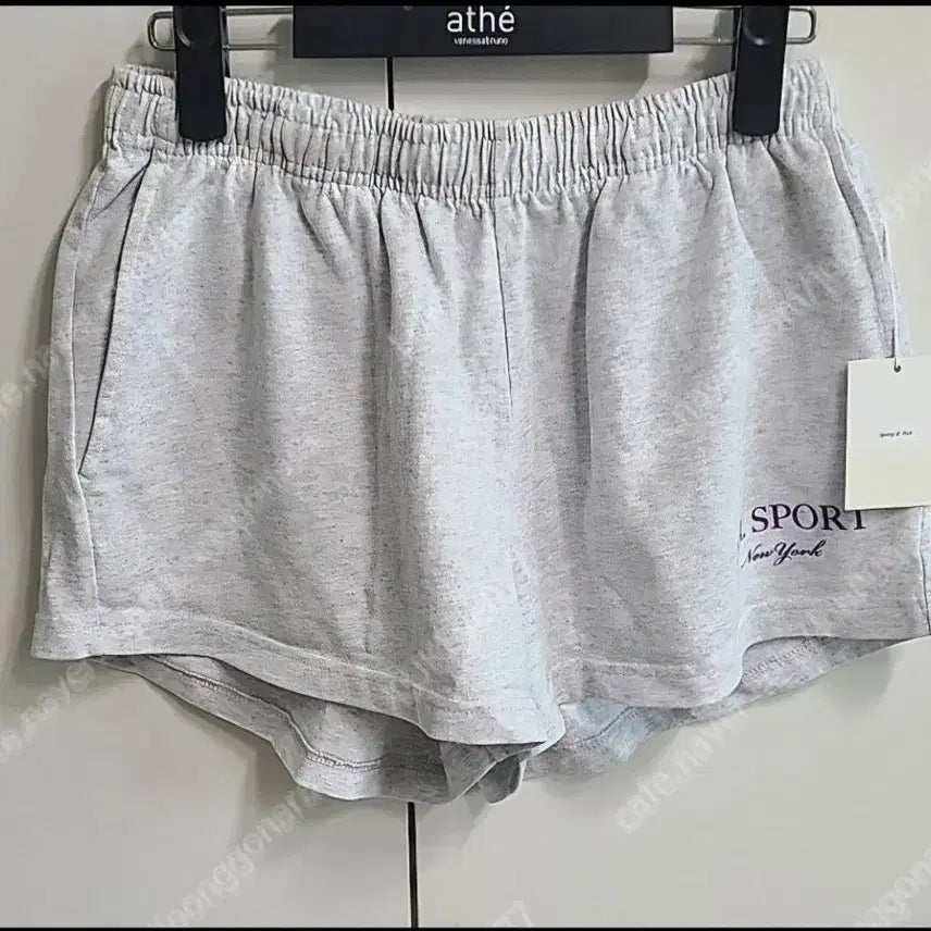 [BUNJANG] Sporty &amp; Rich Light Grey Logo Shorts Size S / 스포티앤리치 쇼츠 S사이즈