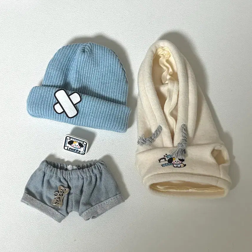 [BUNJANG] 10cm Doll Clothes Set Hood Hat Pants Puppy / 10cm인형옷 10cm 인형 옷 솜깅 후드 모자 팬츠 바지 퍼피