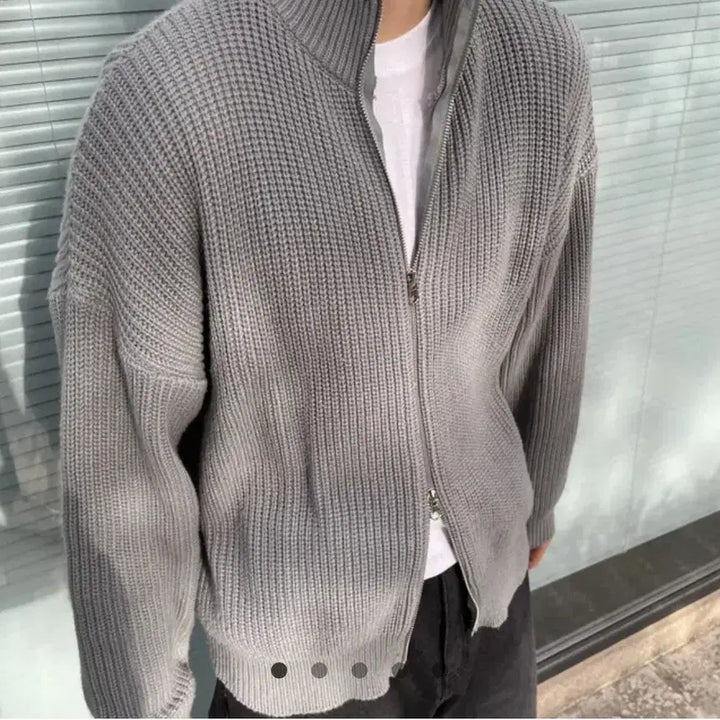 [BUNJANG] Two-Way Zip-Up Cardigan 100-105 Size Grey / 투웨이 집업 가디건 100~105사이즈 그레이