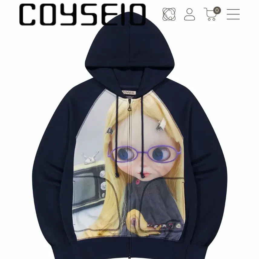 [BUNJANG] Koiseo Bryce Hoodie Zip-up Navy / 코이세이오 브라이스 후드집업 네이비