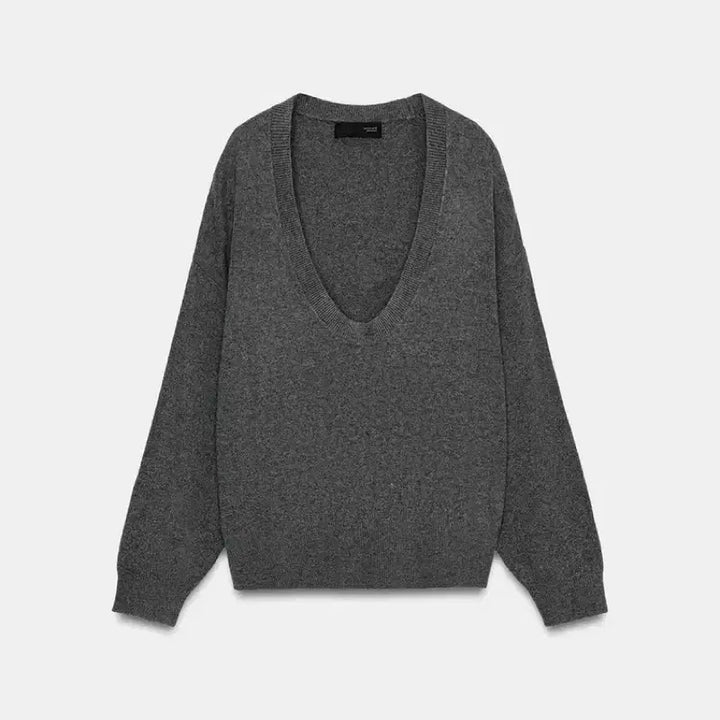 [BUNJANG] Zara V-Neck Knit Sweater Grey / Zara 자라 브이넥 니트 스웨터 그레이 새상품