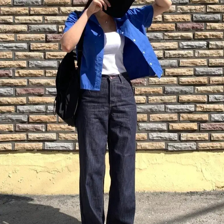 [BUNJANG] High-Waisted Non-Fading Denim Pants / 이염없는 생지 데님 팬츠, 여름 청바지