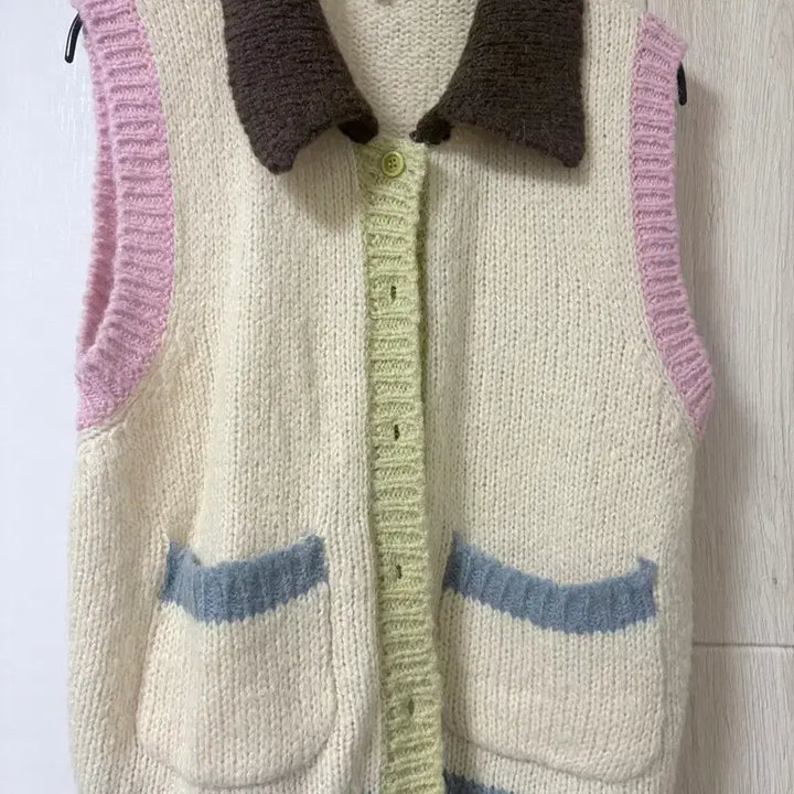 [BUNJANG] GROVE Color Block Knit Vest / 그로브 배색 니트 조끼