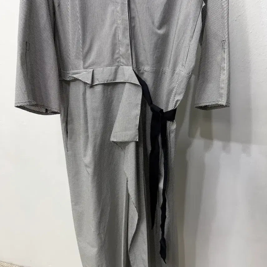 [BUNJANG] TIME (Hansem) Striped Wrap Shirt Dress / 정품) TIME 타임 한섬 스트라이프 랩 셔츠 원피스 82