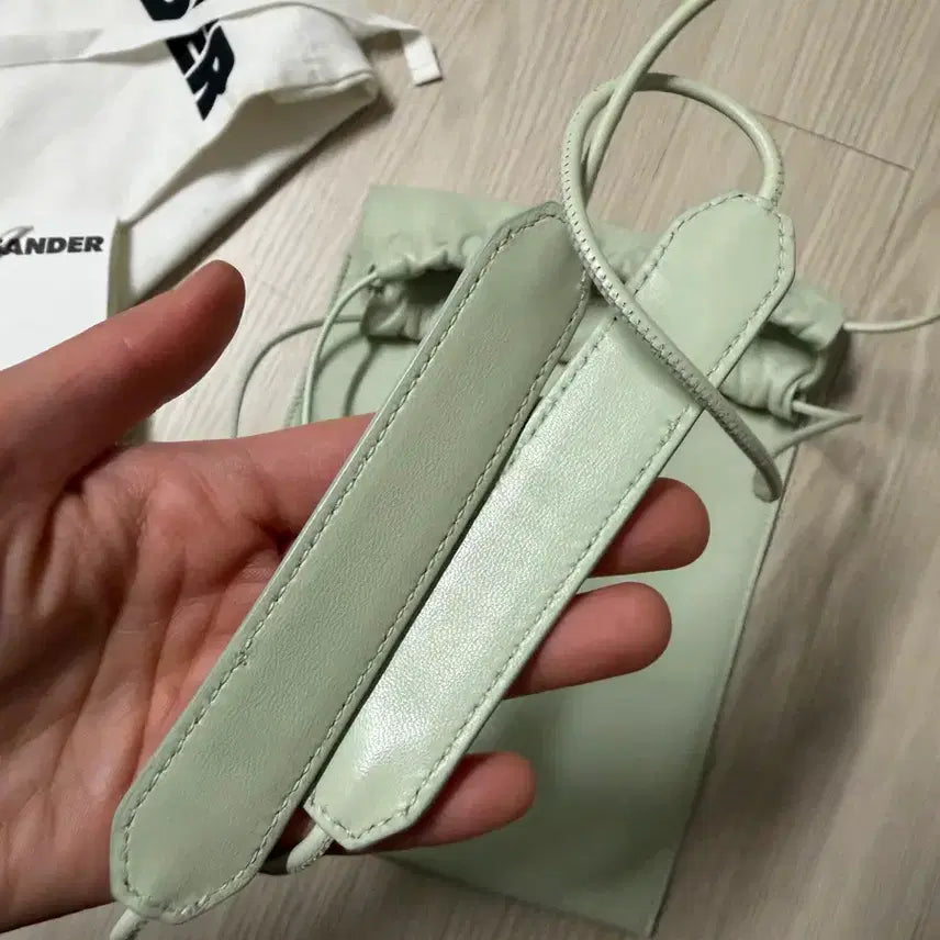 [BUNJANG] Jil Sander Flat Drawstring Bag Mint / 질샌더 플랫 드로우 스트링백 민트