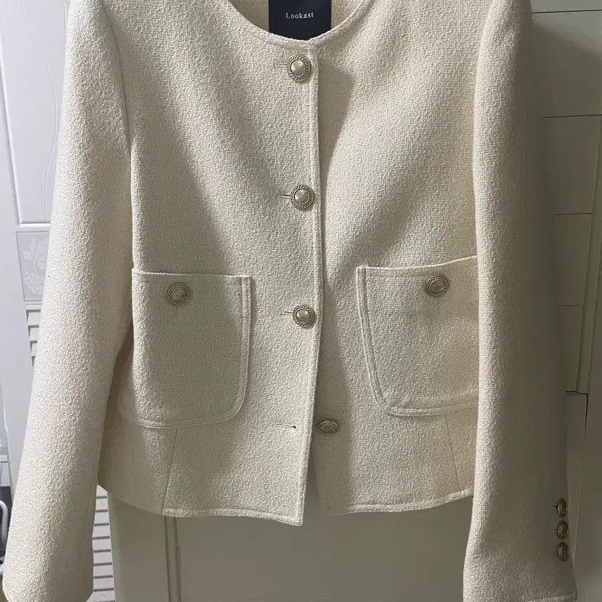 [BUNJANG] Lookast Ivory Tweed Jacket / 새상품) 룩캐스트 트위드 자켓 아이보리