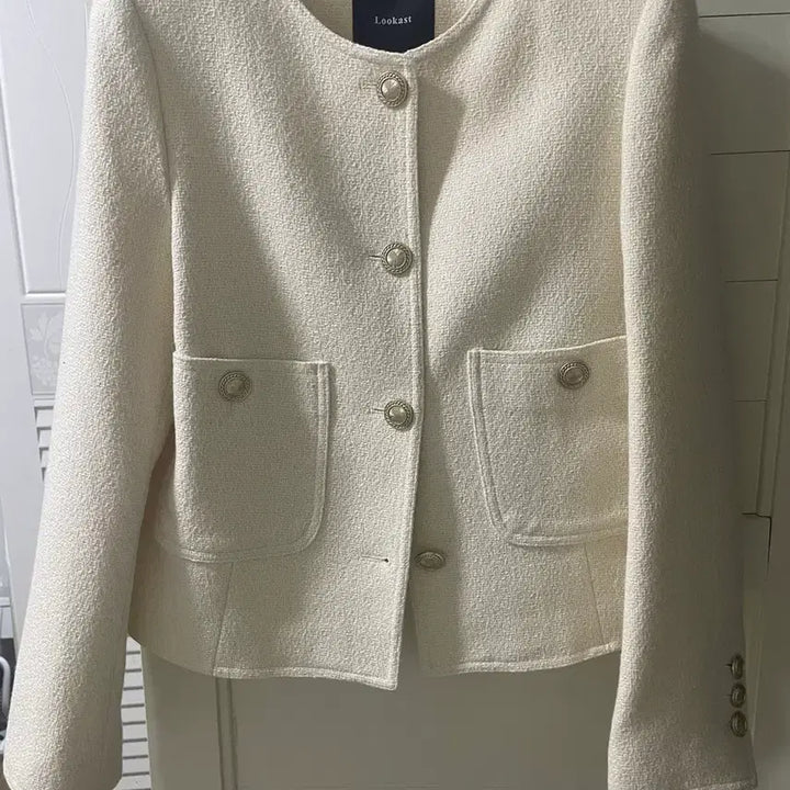 [BUNJANG] Lookast Ivory Tweed Jacket / 새상품) 룩캐스트 트위드 자켓 아이보리