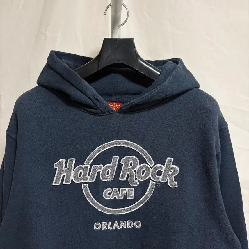 [BUNJANG] Hard Rock Cafe Orlando Appliqué Hoodie Navy M / 하드락 카페 올란도 아플리케 빈티지 후드티 / 네이비, M