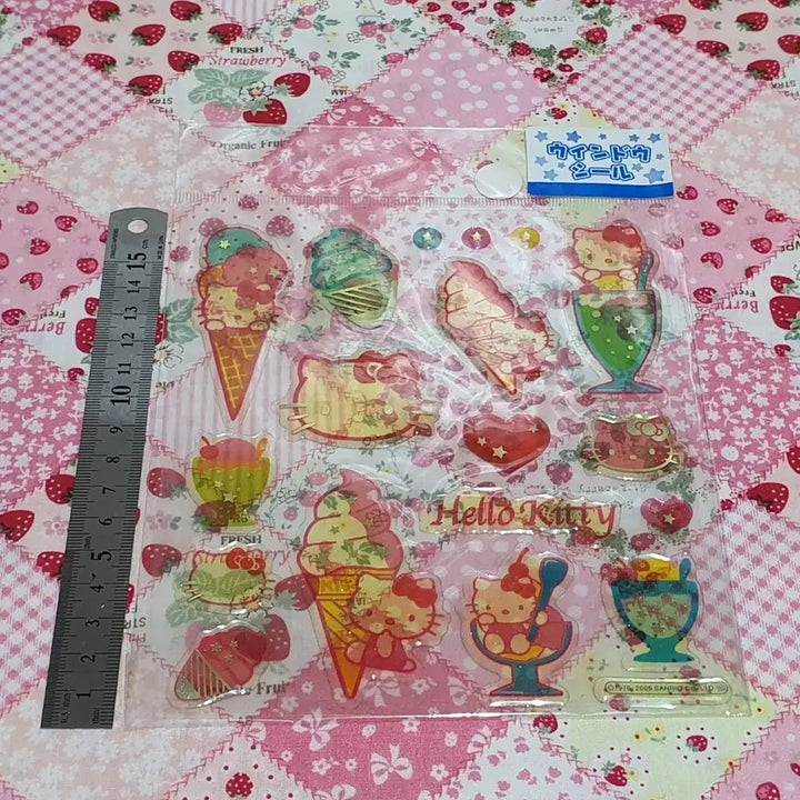 [BUNJANG] Vintage Hello Kitty Ice Cream Bingsu Sticker / 고전 키티 스티커 (아이스크림 빙수)