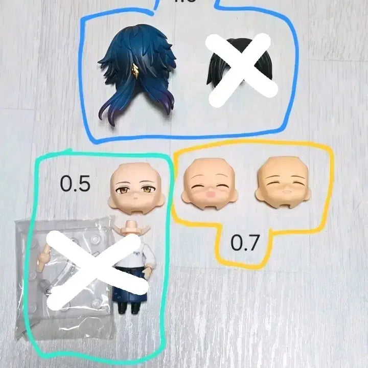 [BUNJANG] Nendoroid Hair Parts / 넨도로이드 헤어, 헤드 판매