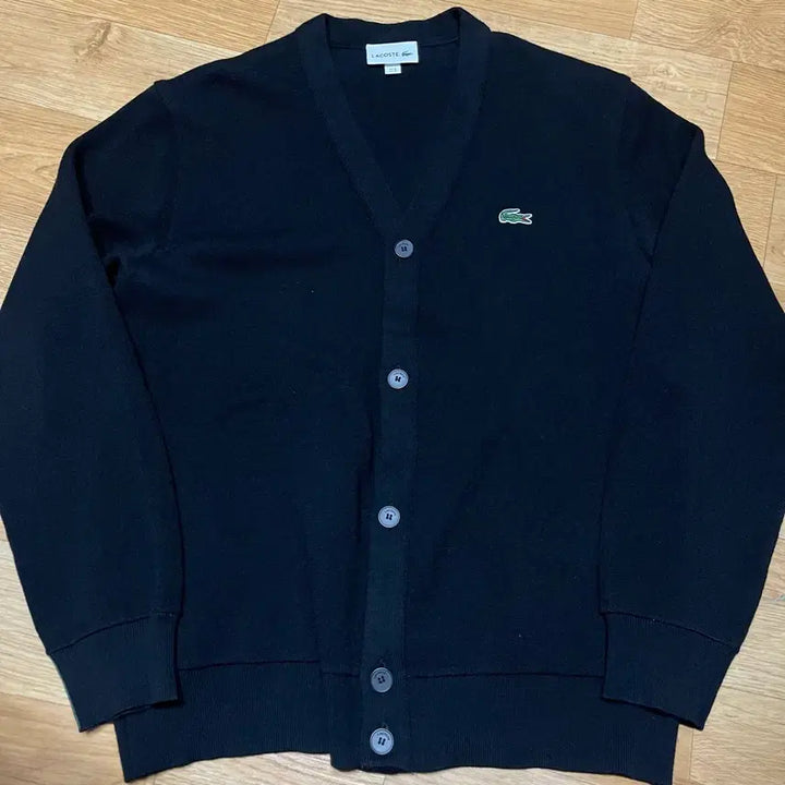 [BUNJANG] Lacoste V-Neck Cardigan Black (Size 4) / 라코스테 브이넥 가디건 블랙 100사이즈(4사이즈)