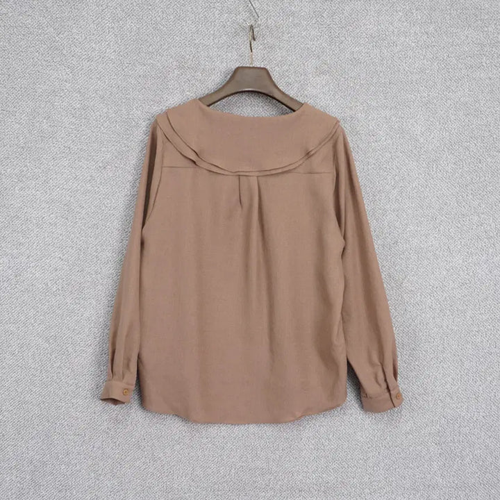 [BUNJANG] LAEL Linen Blend Double Collar Blouse / LAEL 여성 빅카라 린넨혼방 블라우스 55-66size