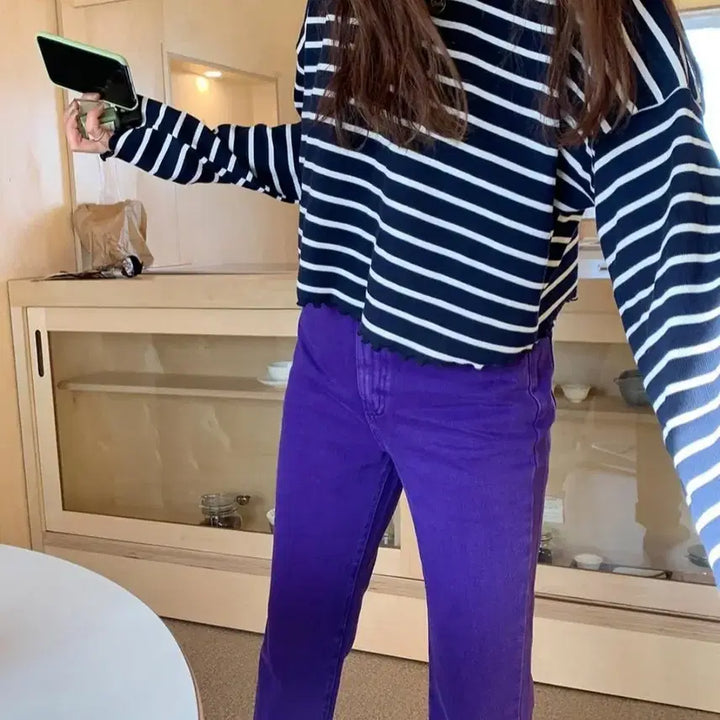 [BUNJANG] MaybeBaby Dearist Stripe Crop Top / (화이트) 메이비베이비 디어리스트 스트라이프 크롭티