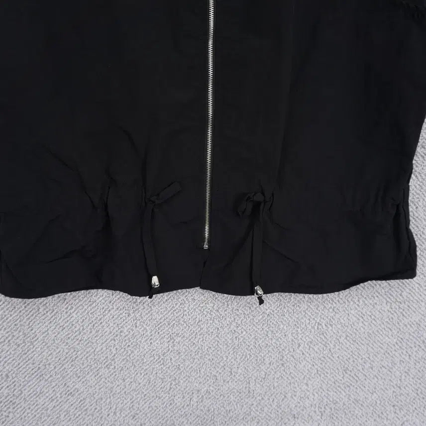 [BUNJANG] Nylon Zip-up Vest with Pearl Buttons (Black) / 여성 진주버튼 바스락 나일론 집업 조끼 77size