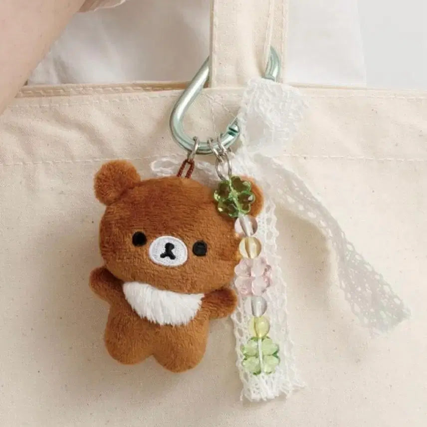 [BUNJANG] San-X Korilakkuma Clover Carabiner Keyring / 산엑스 코리락쿠마 쿠마큥데이즈 클로버 카라비너 키링