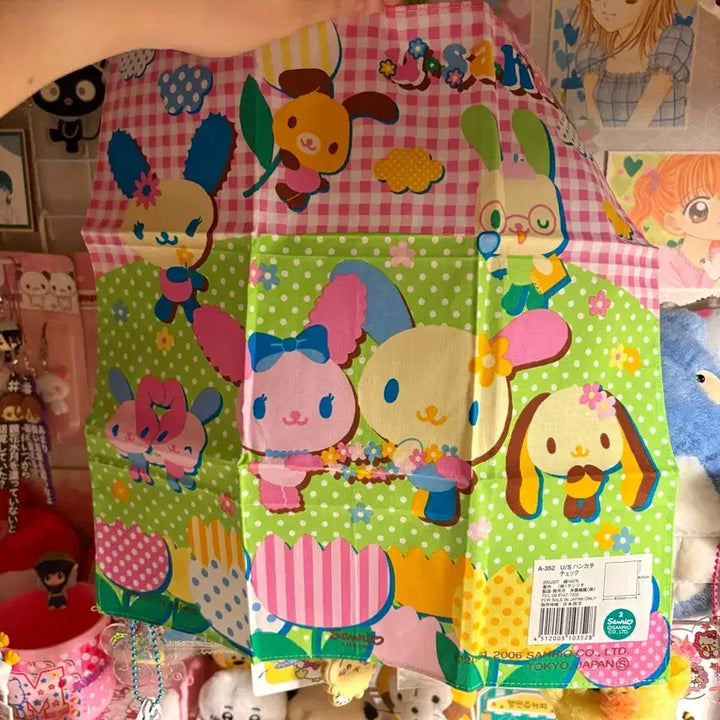 [BUNJANG] Sanrio Vintage Usahana Fabric Tablecloth / 2006 산리오 고전 우사하나 방꾸 테이블 패브릭 손수건 원단