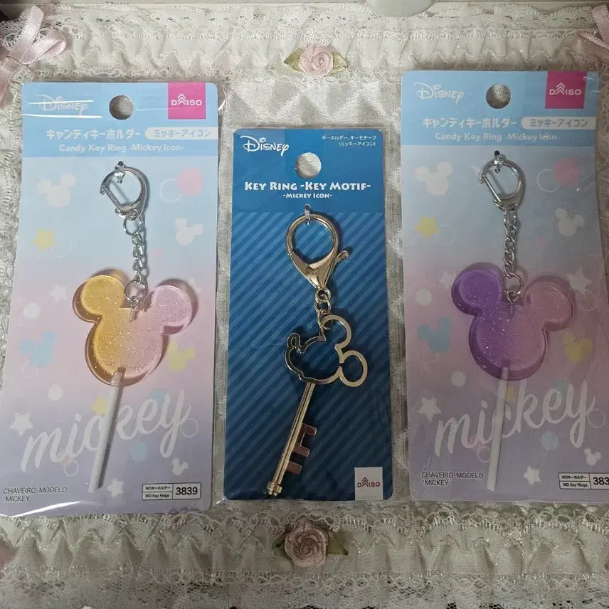 [BUNJANG] Disney Mickey Mouse Keyring Set / (일본정품) 디즈니 미키마우스 키링 3종