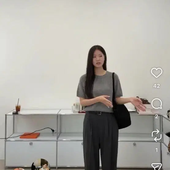[BUNJANG] LovemeU Nemo Cashmere Knit Top / 러브미우 니모캐시미어 니트 (차콜)