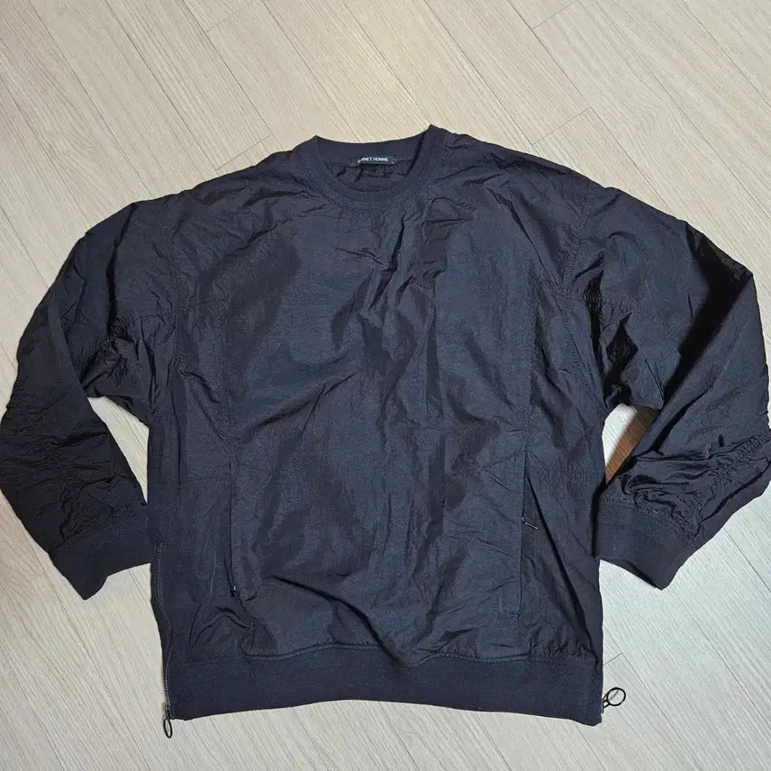 [BUNJANG] Garnet Homme Black Windbreaker Pullover Anorak / 가넷옴므 블랙 윈드브레이커 풀오버 나일론맨투맨 아노락