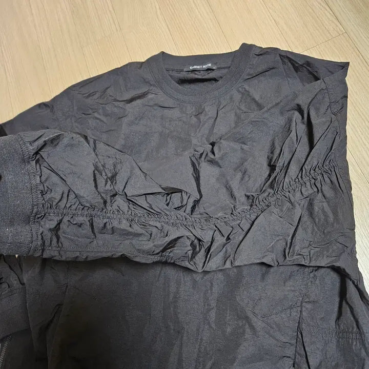 [BUNJANG] Garnet Homme Black Windbreaker Pullover Anorak / 가넷옴므 블랙 윈드브레이커 풀오버 나일론맨투맨 아노락