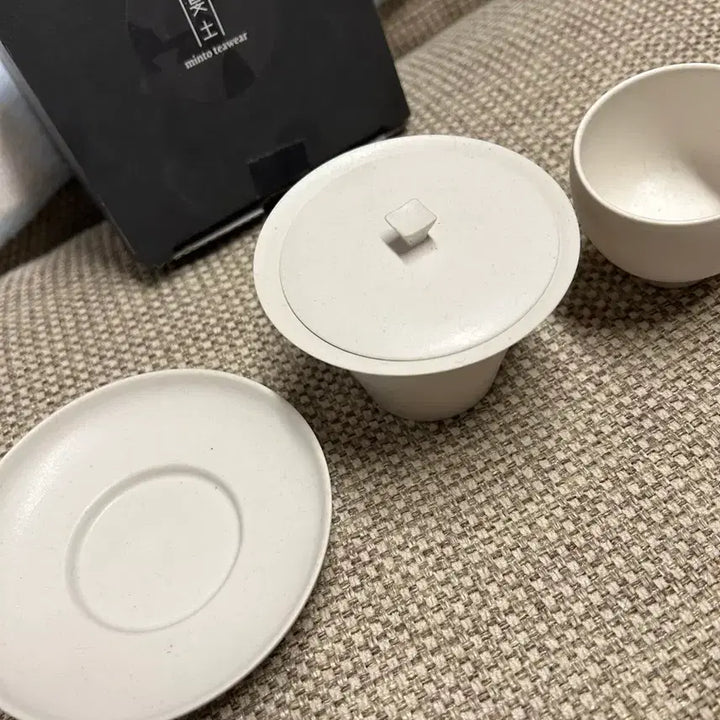 [BUNJANG] Minto Square Handle Teacup Set / 민토 사각꼭지개완 / 곡선잔 다기 찻잔