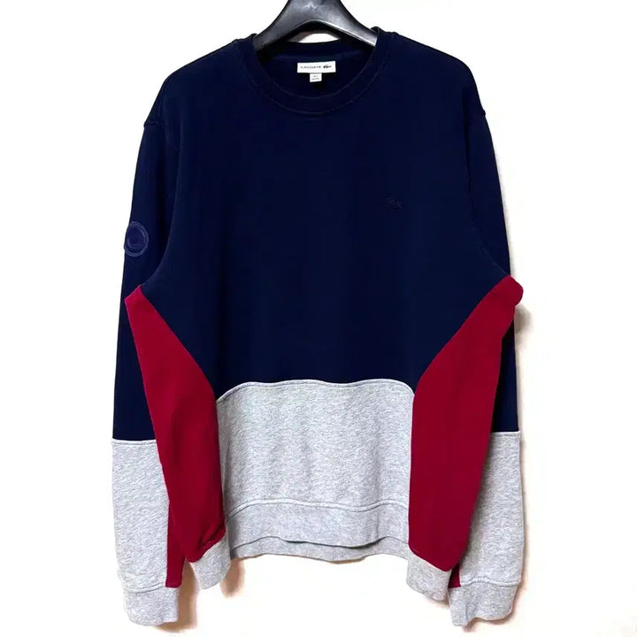 [BUNJANG] Lacoste Color Block Long Sleeve Sweatshirt Navy / [XL,105]라코스테 배색 맨투맨 긴팔티 네이비
