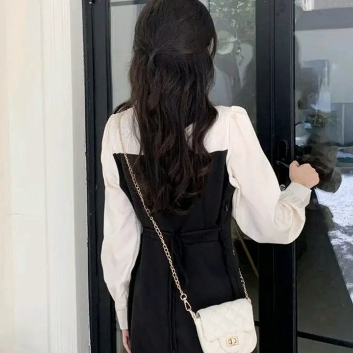 [BUNJANG] Black Bustier Long Dress / 블랙 뷔스티에 롱 원피스