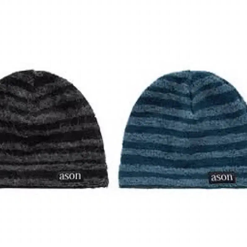 [BUNJANG] As On Stripe Beanie Blue / 애즈온 스트라이프 비니 블루 (미착용 상품)