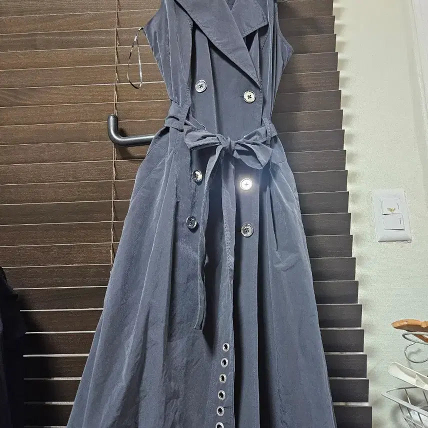 [BUNJANG] DKNY Belted Trench Long Dress / DKNY 벨티드 트렌치  롱 원피스