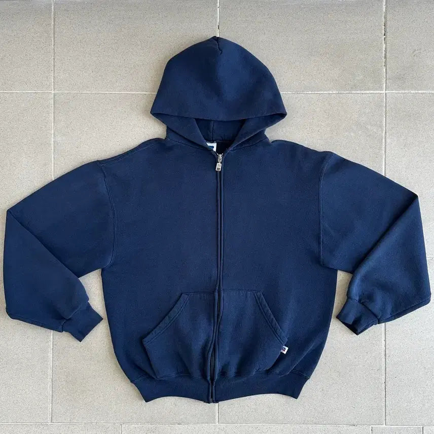 [SOLD OUT] 90s 빈티지 러셀 후드집업 네이비 M