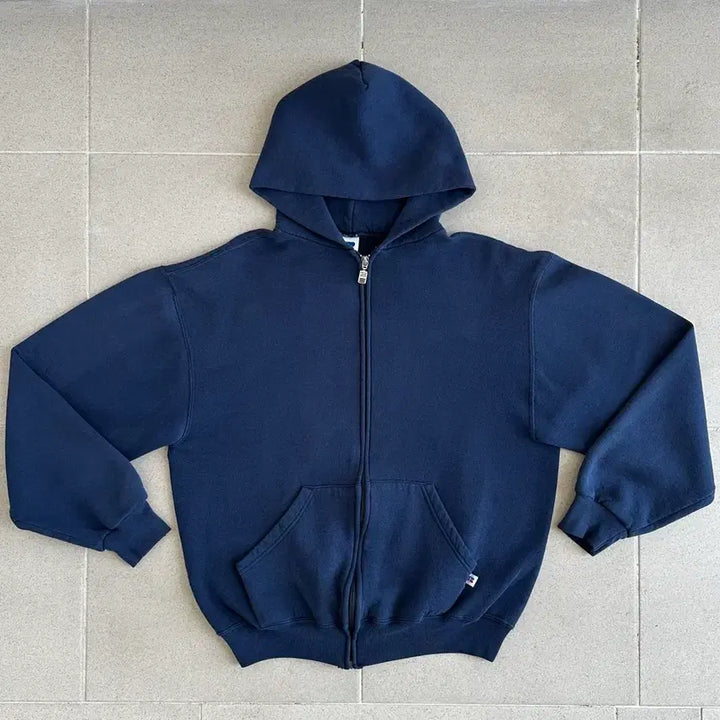 [SOLD OUT] 90s 빈티지 러셀 후드집업 네이비 M