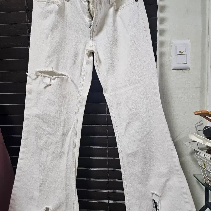 [BUNJANG] Ralph Lauren White Denim Bootcut Pants / 랄프로렌 화이트 데님 부츠컷