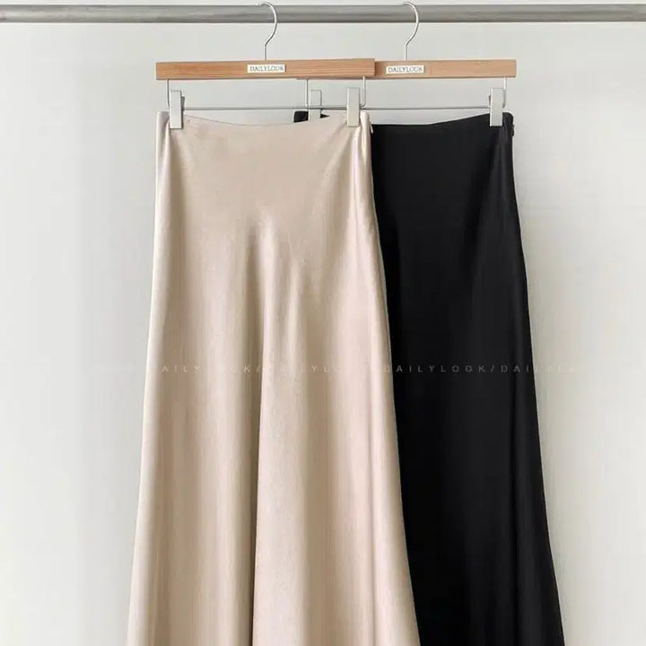 [BUNJANG] Satin Long Skirt / 새상품) 데일리룩 새틴 롱스커트