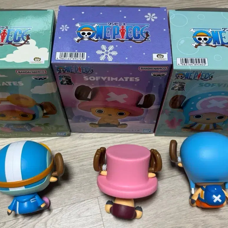 [BUNJANG] One Piece Soft Sofubi Mate Chopper Set of 3 / [개봉양품] 원피스 소프비메이트 쵸파 3종 일괄 판매