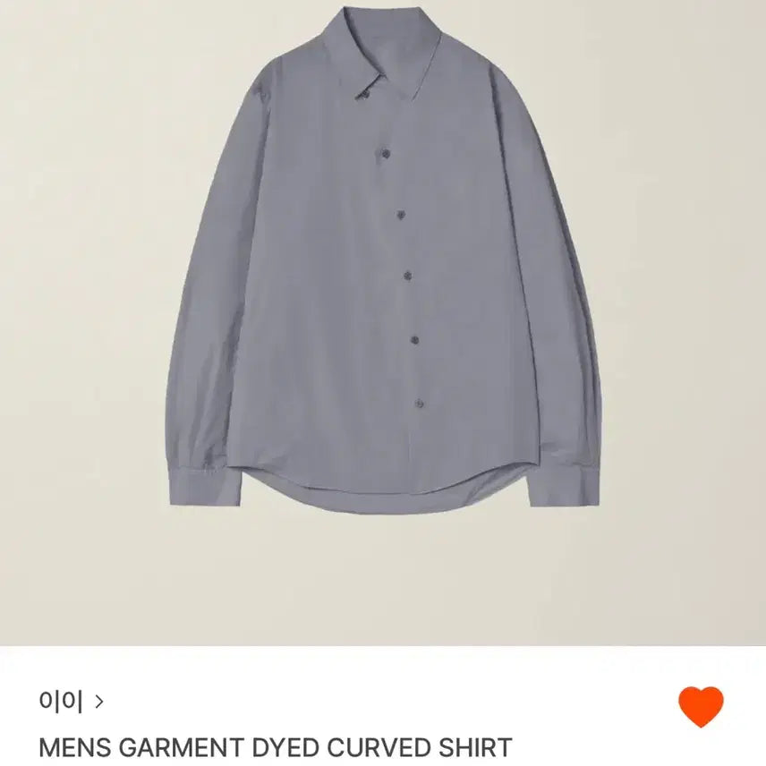 [BUNJANG] E E Charcoal Garment Dyed Curved Shirt / 이이 챠콜 남성용 셔츠