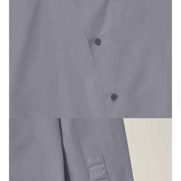 [BUNJANG] E E Charcoal Garment Dyed Curved Shirt / 이이 챠콜 남성용 셔츠