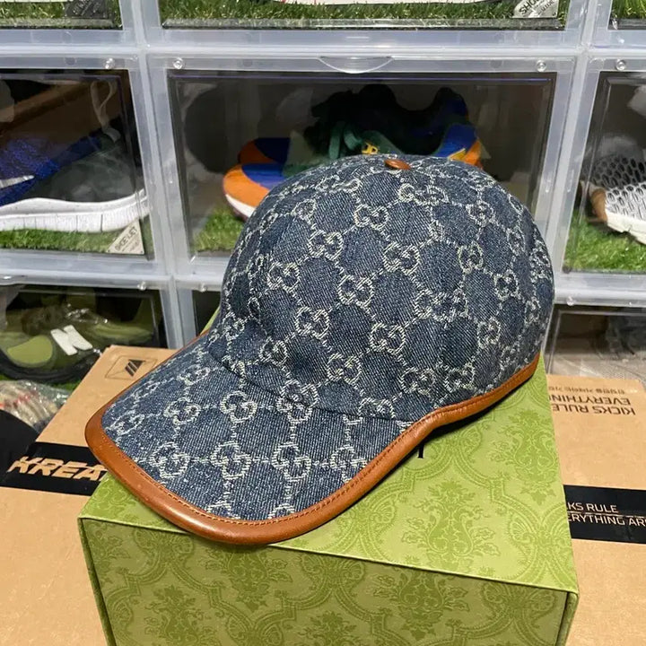 [BUNJANG] Gucci GG Pattern Denim Baseball Cap / [XL] 구찌 GG 패턴 데님 베이스볼 캡