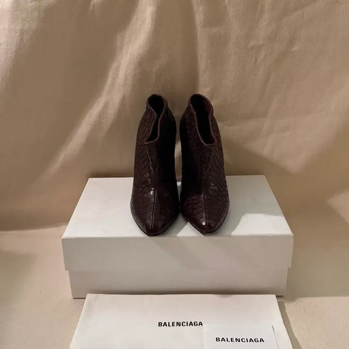 [BUNJANG] Balenciaga Python Leather Pointed Ankle Boots / 발렌시아가 파이톤 레더 포인티드 앵클 부츠