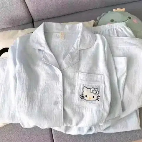 [BUNJANG] Hello Kitty Pajama Set Light Blue / 새상품 헬로키티 파자마 잠옷 세트 하늘색