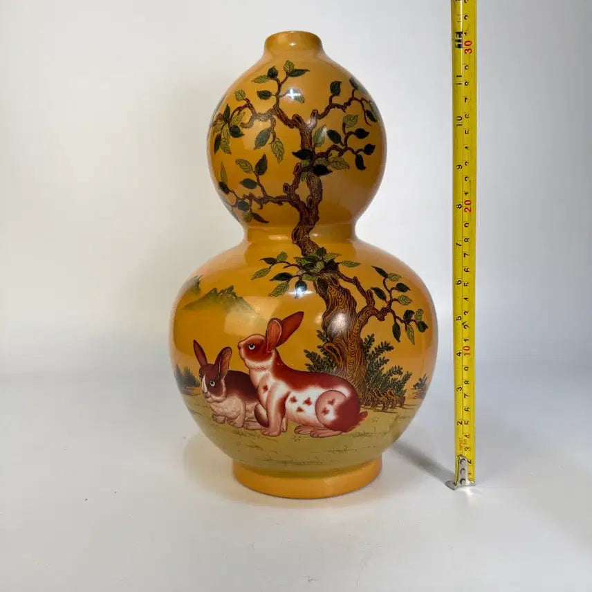 [BUNJANG] Lang Xueling Rabbit Motif Gourd Vase / 랑세령 분체 토끼문 호로병