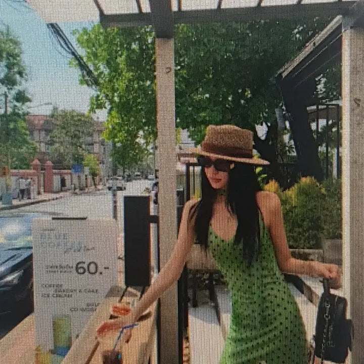 [BUNJANG] Green Dot Long/Mini Dress / (해외배송)그린 도트  롱, 미니 원피스