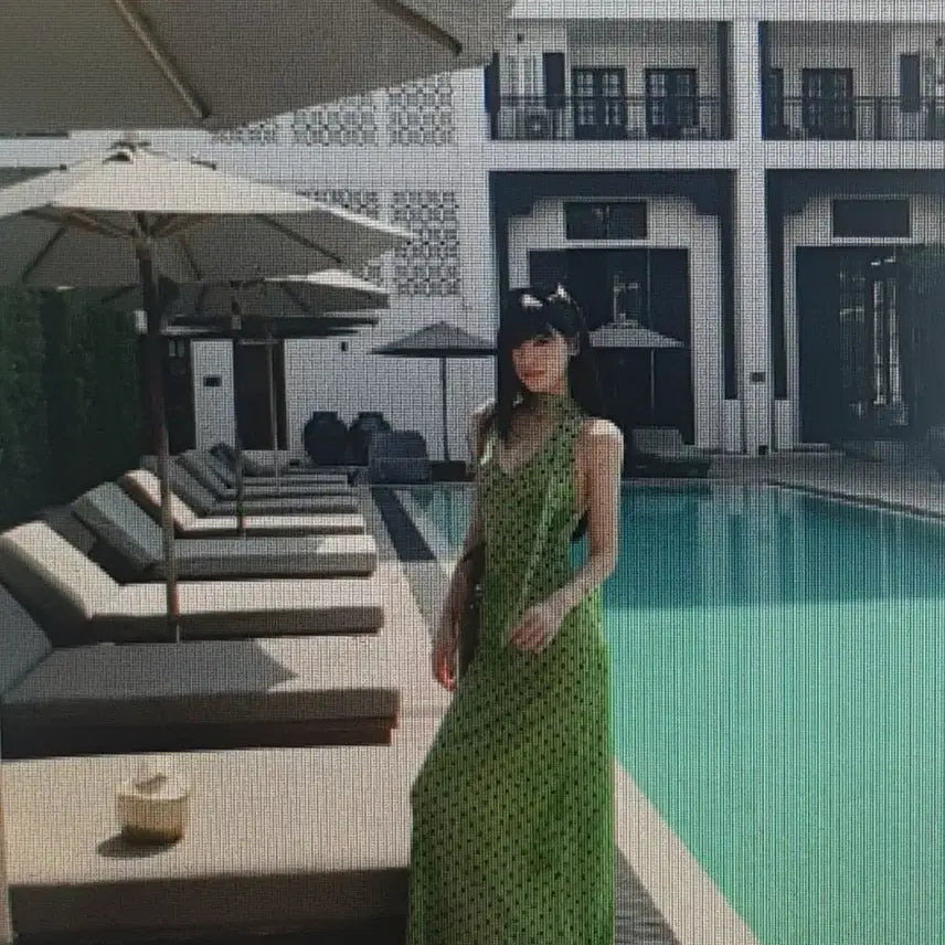 [BUNJANG] Green Dot Long/Mini Dress / (해외배송)그린 도트  롱, 미니 원피스