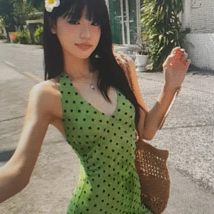 [BUNJANG] Green Dot Long/Mini Dress / (해외배송)그린 도트  롱, 미니 원피스