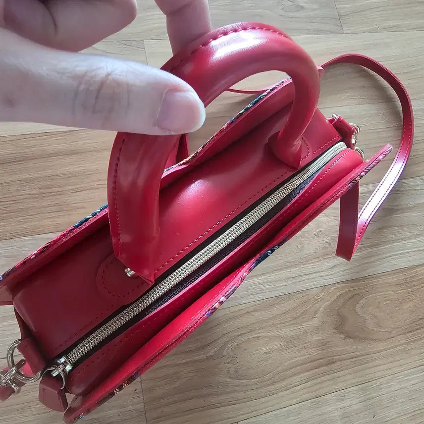 [BUNJANG] Heart Tartan Check Bag / 하트 타탄체크 가방