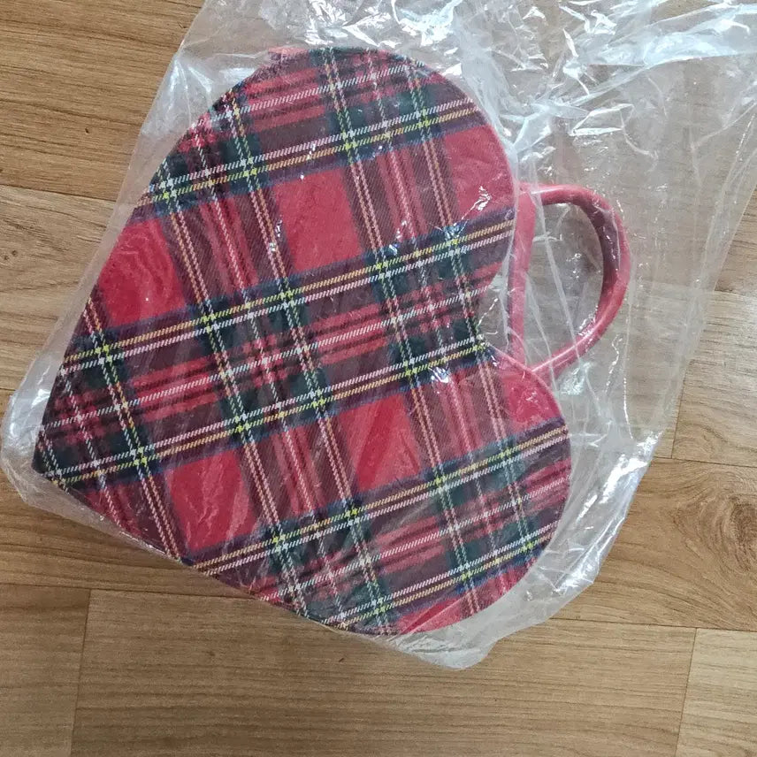[BUNJANG] Heart Tartan Check Bag / 하트 타탄체크 가방
