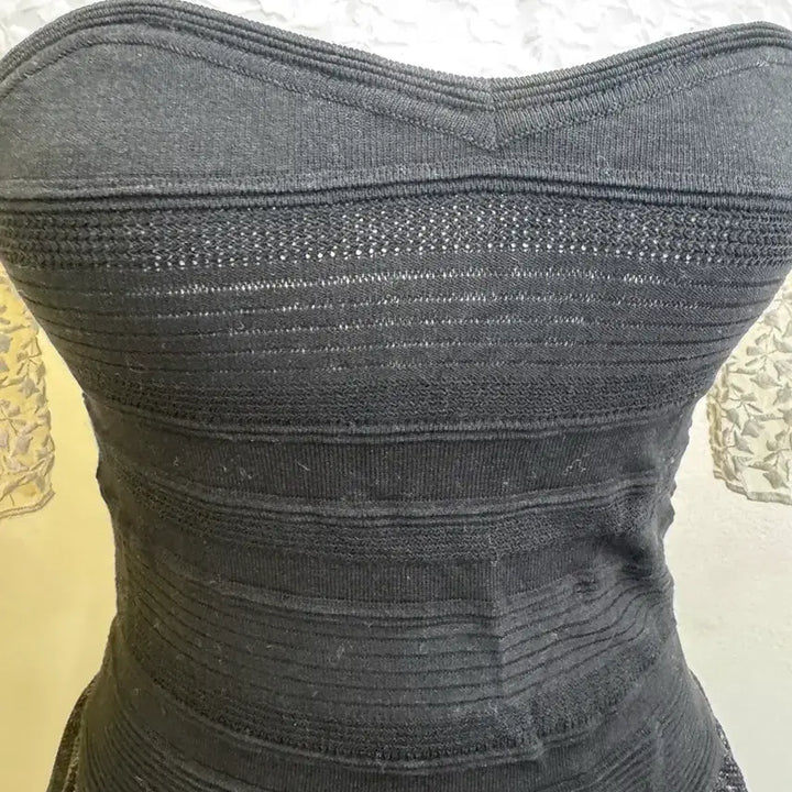 [BUNJANG] Sandro Layered Lace Dress / 산드로 레이스 레이어드 원피스 44~55 / 블랙 화이트 뷔스티에