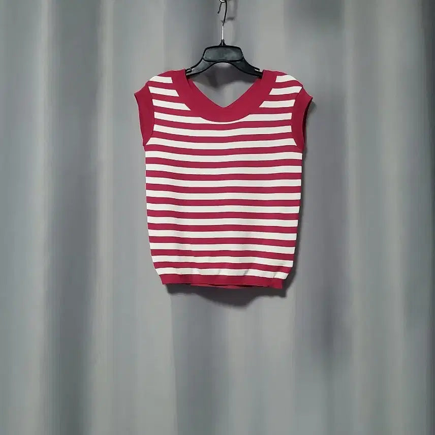 [BUNJANG] Striped Sleeveless Knit Top / 단가라 민소매 니트