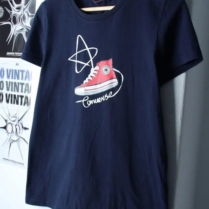 [BUNJANG] Converse Chuck Taylor Navy T-Shirt / W(M) 컨버스 반팔 티셔츠 척테일러 네이비 올드스쿨-185E5
